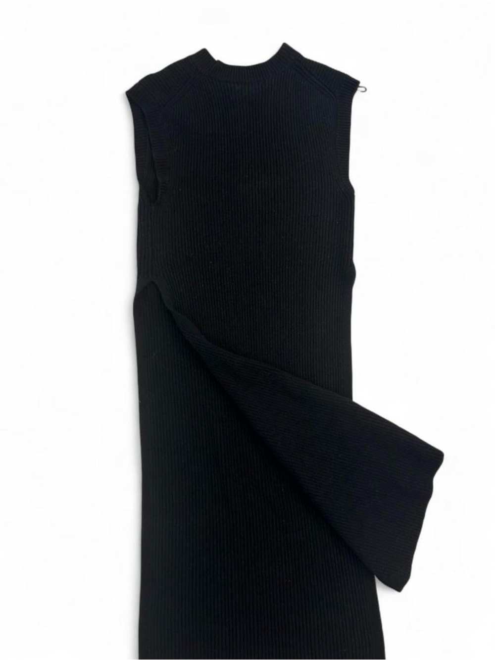Women's Sleeveless Rib-Knit Midi Dress - Black